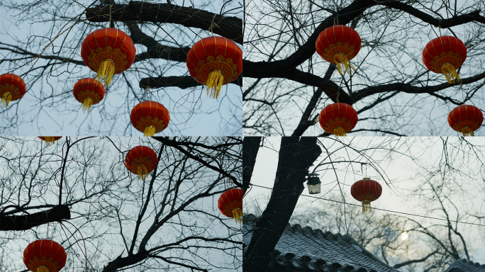 【4K】北京街头节日红灯笼02-日景空镜