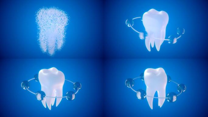 4k臼齿旋转动画牙疼洗牙补牙修牙牙科医生