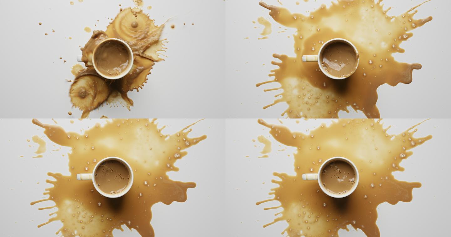 方糖落入咖啡杯创意咖啡广告热饮凉咖啡慢溢