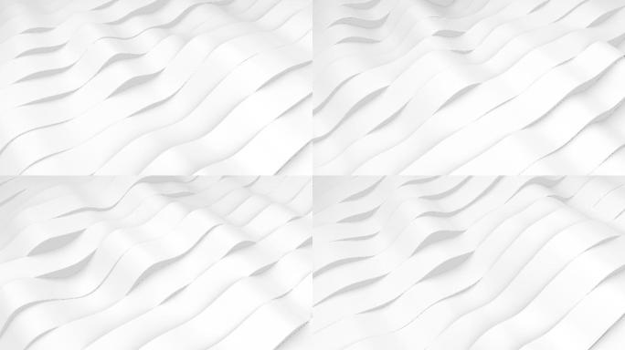 白色条纹波浪动画平滑三维幻灯片放映