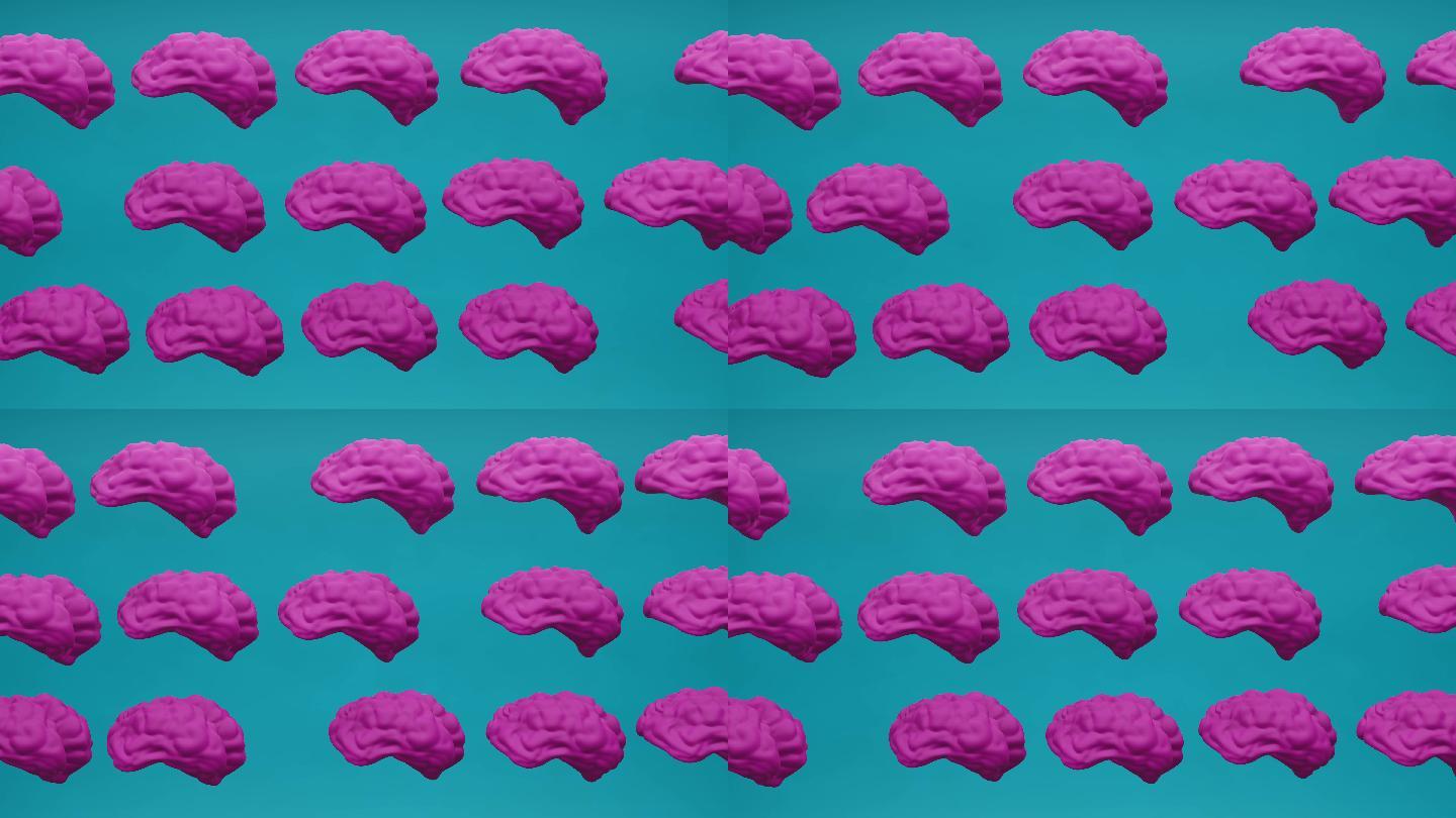 人脑内部大脑器官模型动画背景