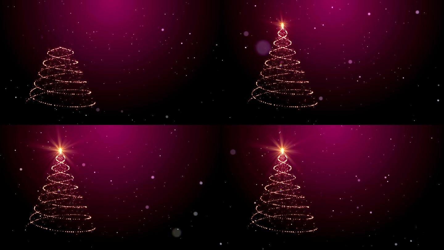 圣诞树的闪耀背景唯美梦幻卡通紫色