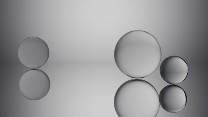 暗色调透明玻璃球分子流动