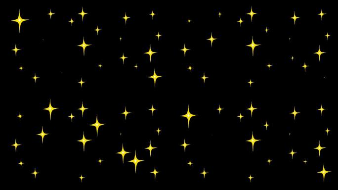 卡通黄色星空星星粒子闪烁