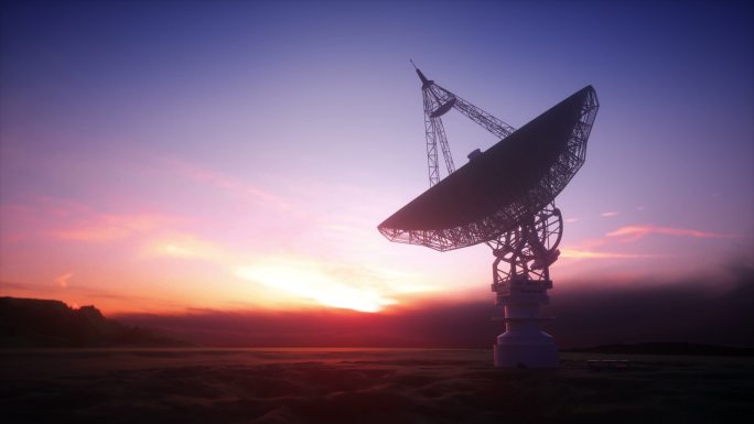 巨大的天线卫星射电望远镜天文学信号接收器