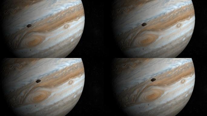 绕木星运行大红斑三维动画小行星