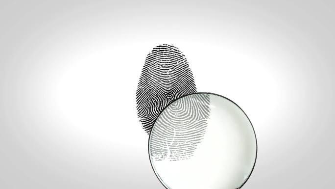 放大镜搜索的指纹数据认证电子扫描智能识别