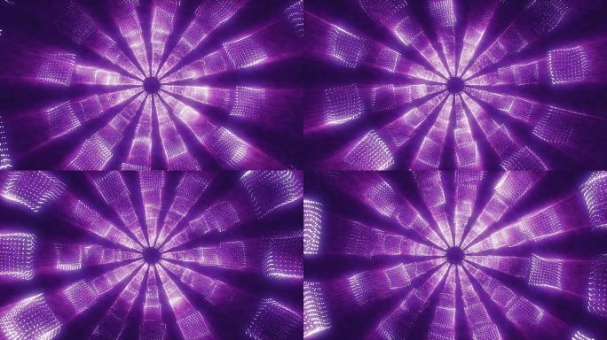 立方体中的粒子抽象紫色背景