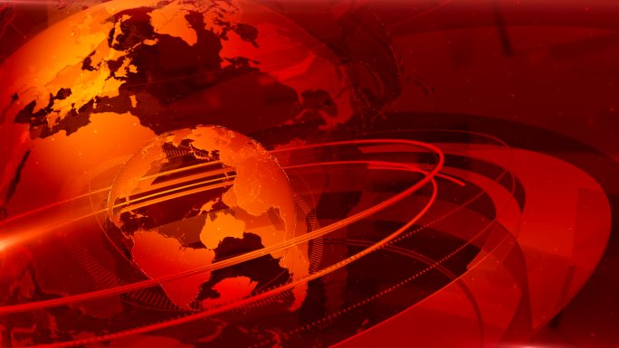 红色世界新闻设计可循环运动图像广播