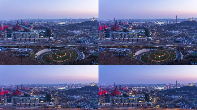 北京石景山首钢园阜石路夜景延时