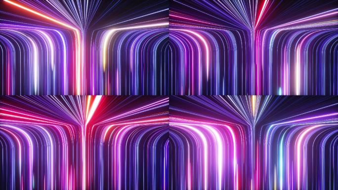 3d抽象霓虹背景无缝模式荧光公路