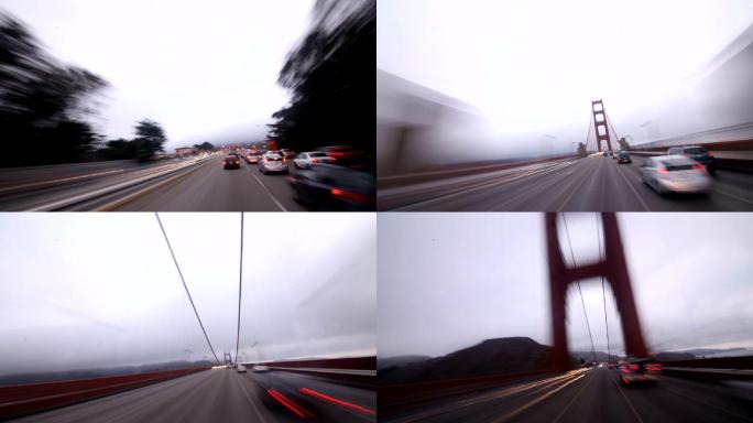 金门大桥延时摄影车上视角