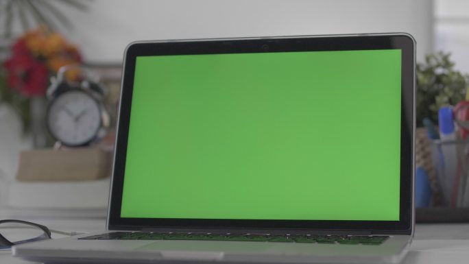 笔记本电脑绿屏屏幕绿幕抠像素材