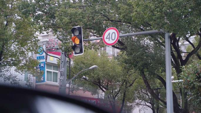 马路边红绿灯倒计时4K素材