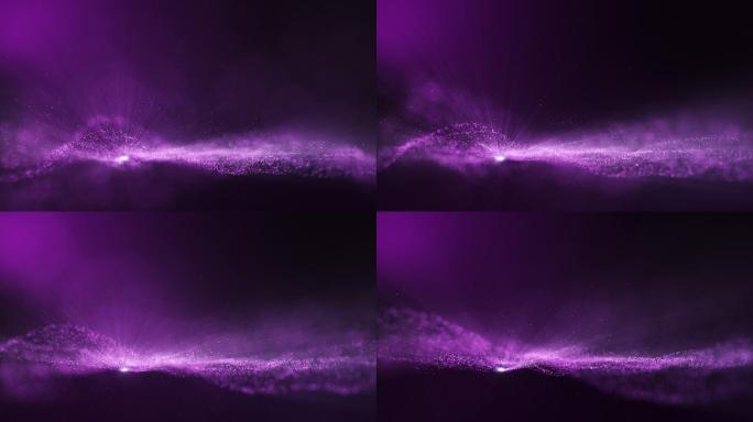辉光紫粉色尘埃颗粒闪烁火花抽象背景
