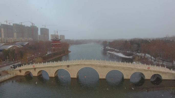 桓台 红莲湖雪景