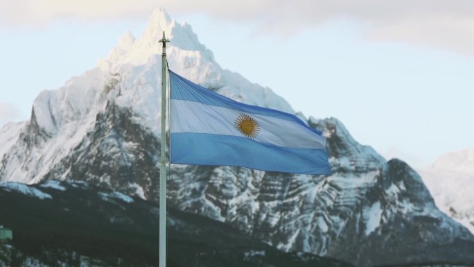 火地岛乌斯怀亚的阿根廷国旗