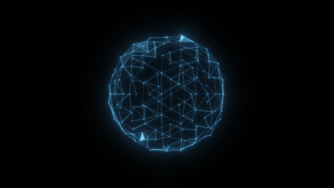 蓝色科技球点线图形循环通道