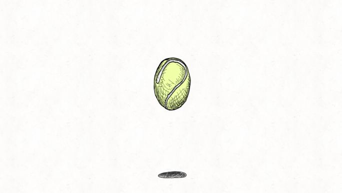 弹跳的网球卡通二维跳跃