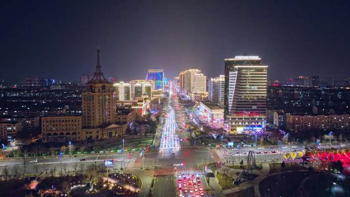 淄博市柳泉路灯光亮化夜景合辑前半段