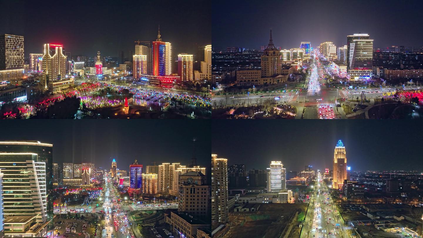淄博市柳泉路灯光亮化夜景合辑前半段