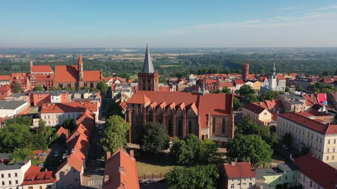波兰哥特式教堂鸟瞰图