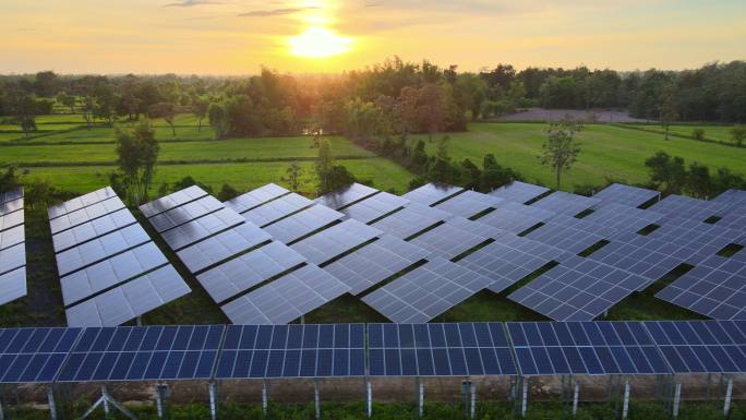 生态太阳能发电站新能源温室效应光伏发电