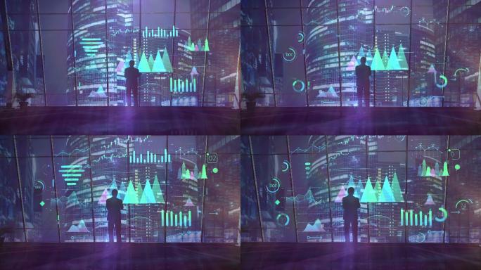 一位商人正在查看信息图表式