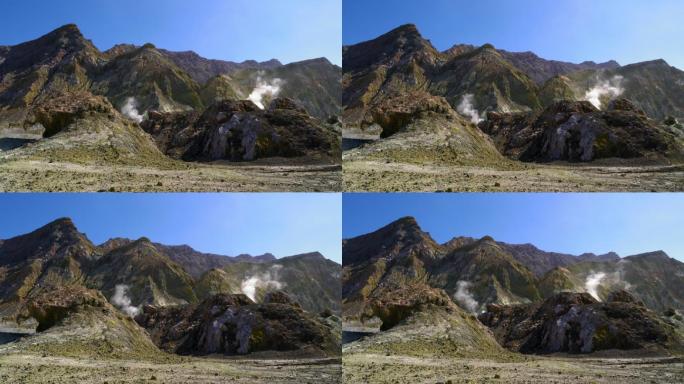 火山景观与蒸汽喷气孔