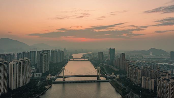 航拍珠海南屏二桥夜景4k延时