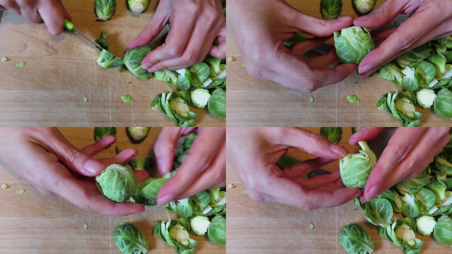 准备烹饪用的食材切菜蔬菜青菜