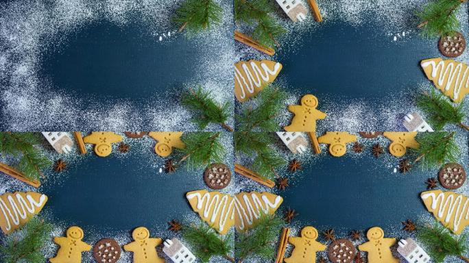 圣诞假期公寓由姜饼和巧克力饼干组成