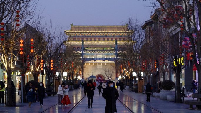 【4K】北京前门大街步行街-升格空镜
