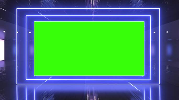抽象创意隧道边框影视通道绿色屏幕电视