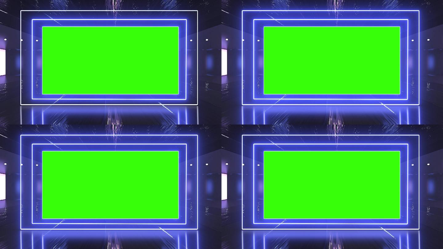 抽象创意隧道边框影视通道绿色屏幕电视