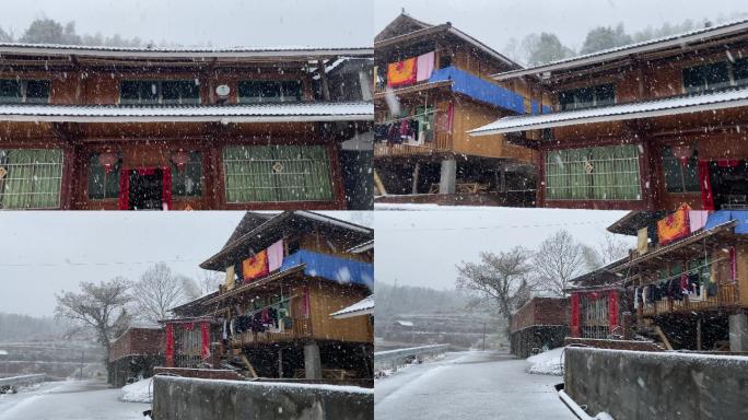 乡村春节气息：小村庄虎年春节迎瑞雪1