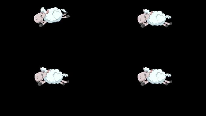 绵羊跳跃动画mg动画视频素材扁平化
