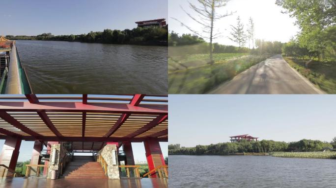 通州副中心观景台 大运河运河公园 运河船