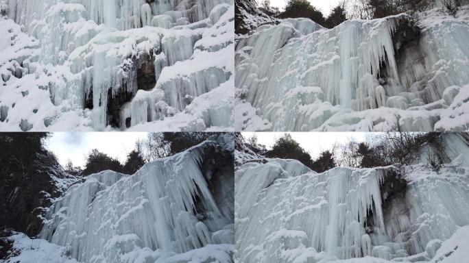 冰柱 冰雕 冰雪瀑布 冰瀑 冬季的森林