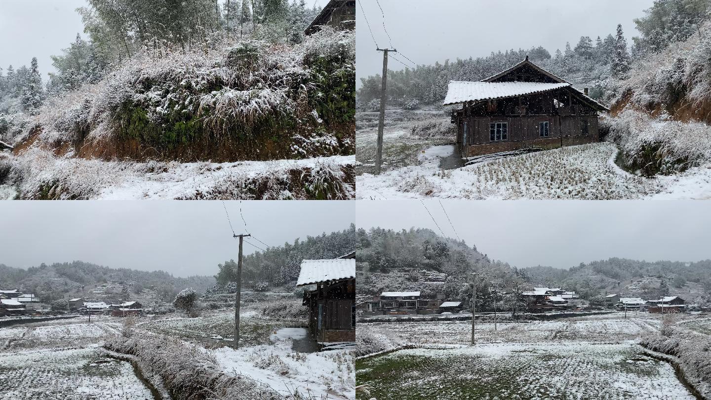 乡村春节气息：小村庄虎年春节迎瑞雪4