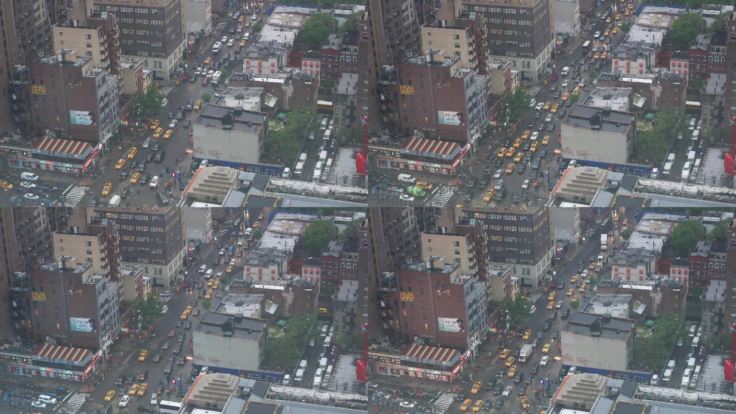 纽约市曼哈顿繁忙街道延时摄影
