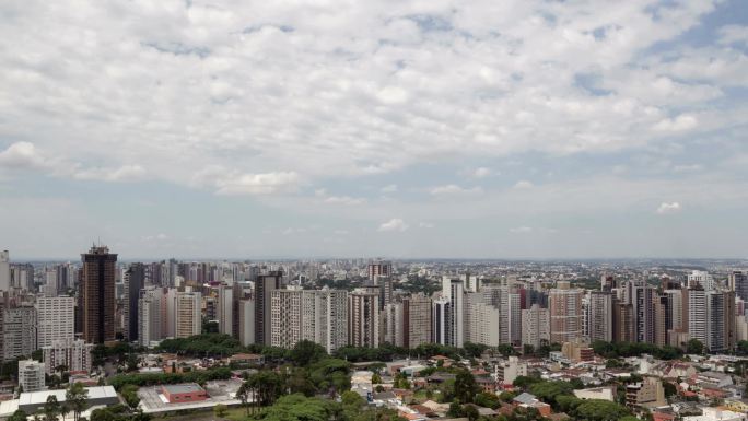 库里蒂巴天际线大景全景城市地标建筑风光风