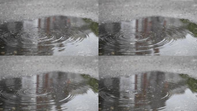 雨滴落在水面上