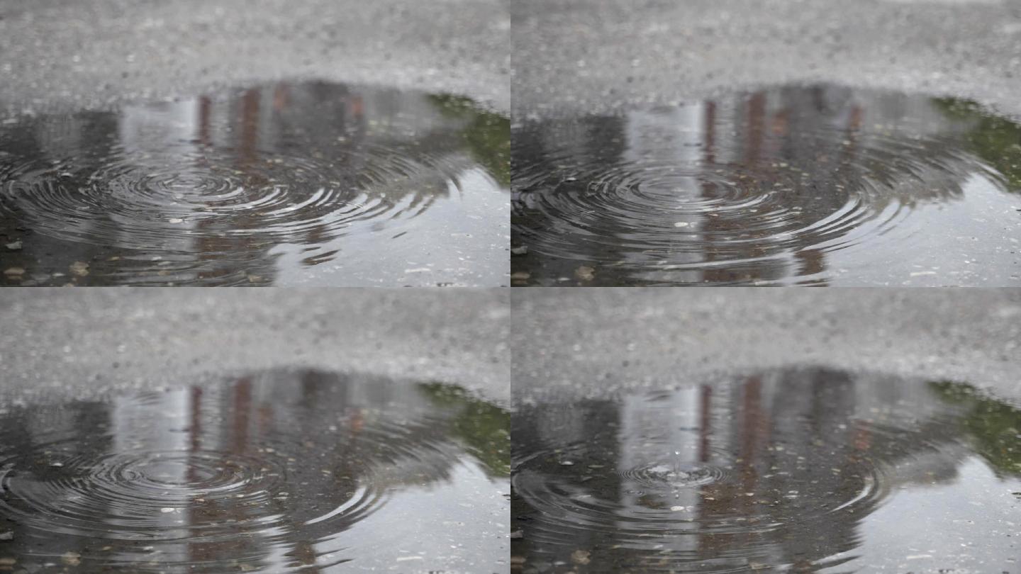 雨滴落在水面上