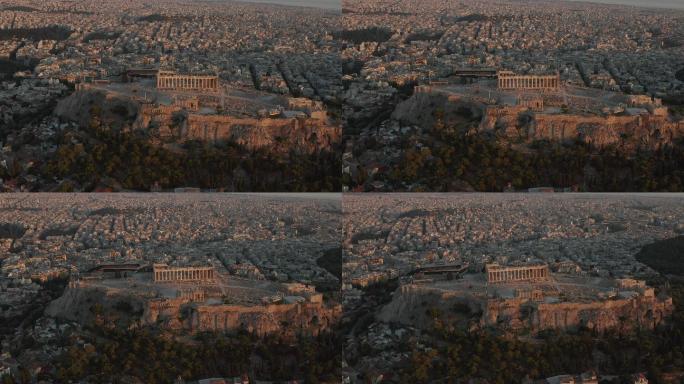 雅典卫城的空中透视图