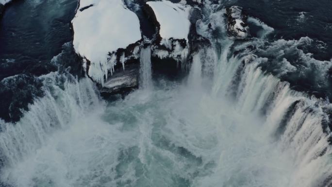 冰岛瀑布大自然生态美景栖息航拍冰岛风光航