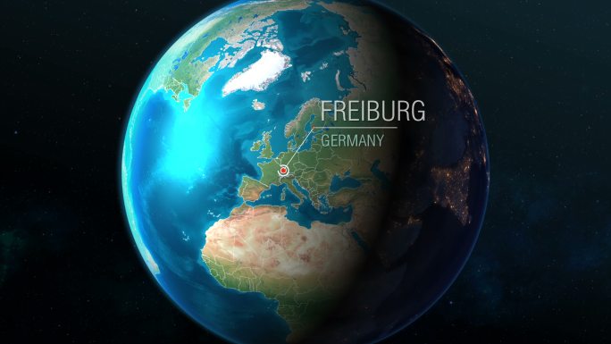 德国弗莱堡从太空到城市