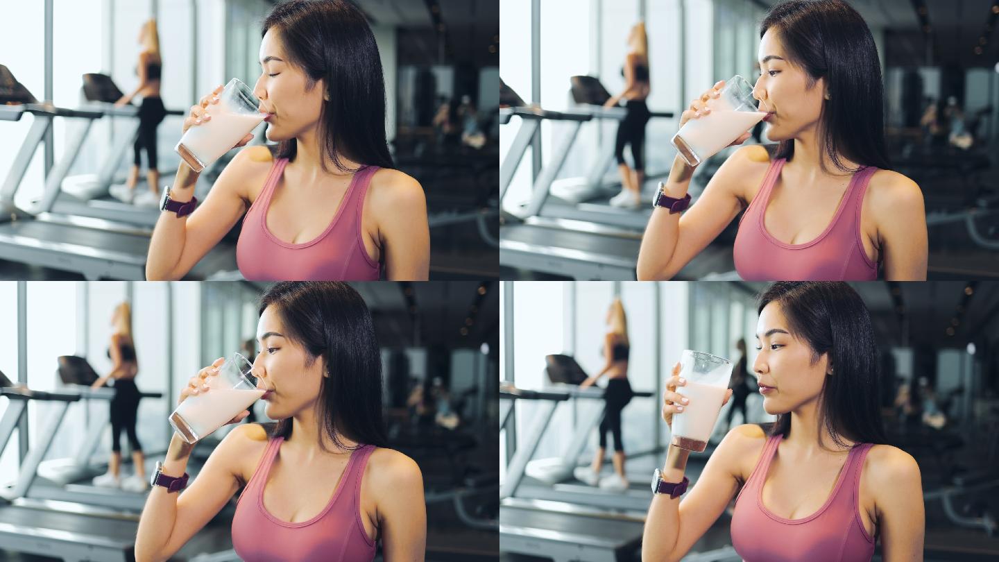 年轻的亚洲女性在健身房