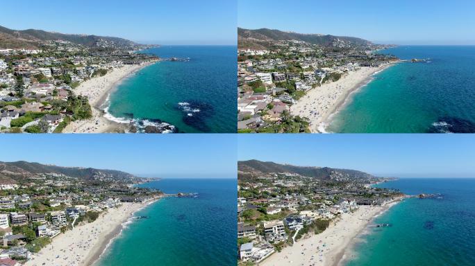 加州拉古纳海滩海岸线鸟瞰图