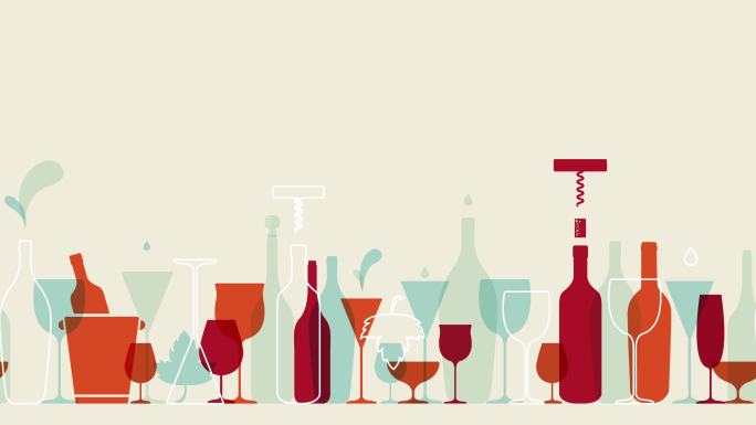 葡萄酒动画红酒干杯碰杯喝酒酒桌聚会
